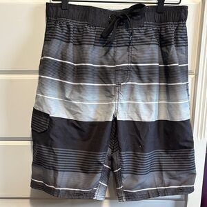 Kanu Surf Men's Black and Gray Hybrid Shorts